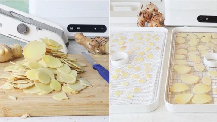 خشک کردن زنجبیل در فر خشک کردن زنجبیل در فر