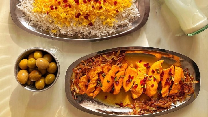 مراحل تهیه چلو مرغ