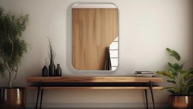 آینه کنسولهای چوبی مینیمال و ساده؛ هماهنگ با لوازم خانه