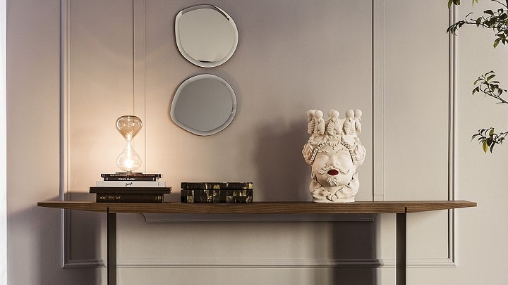 دکور جذاب خانه با آینه‌‌‌ کنسول‌‌های چوبی مینیمال