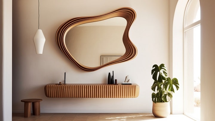 تغییری چشمگیر در دکوراسیون با آینه کنسول مینیمال