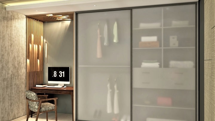 کمد دیواری همراه با میز مطالعه