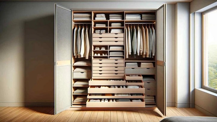 خاص‌ترین کمدهای دیواری ترند با کشوهای کاربردی