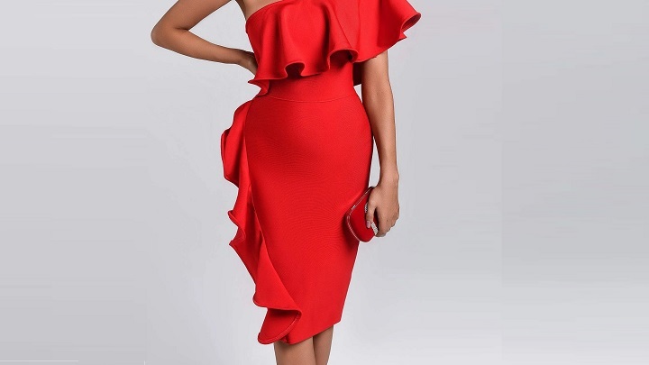 لباس مجلسی پیلیسه رنگ قرمز