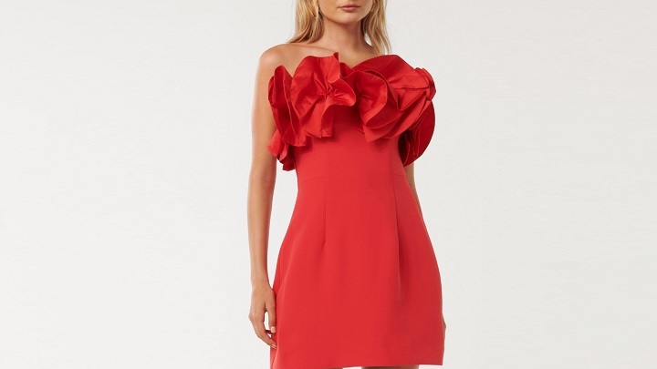 لباس مجلسی قرمز دکلته جذاب لباس مجلسی قرمز دکلته جذاب