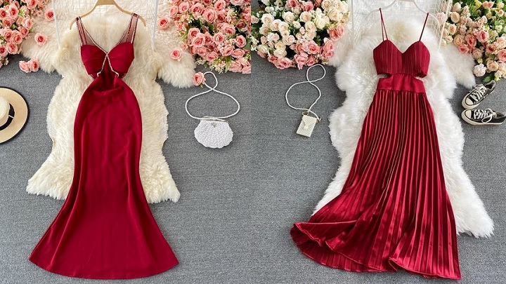 لباس مجلسی قرمز ساتن؛ مناسب مجلس شبانه لباس مجلسی قرمز ساتن؛ مناسب مجلس شبانه