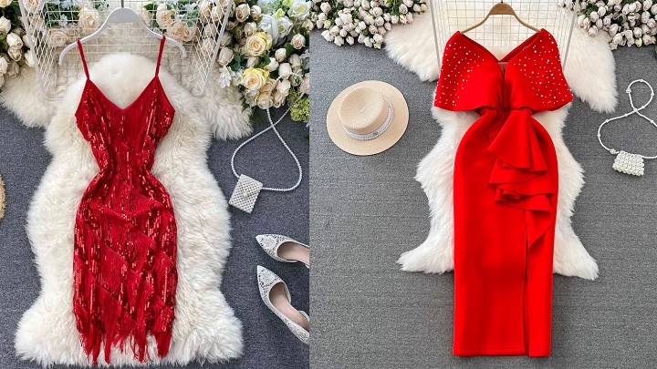 شیک‌ترین مدل‌های لباس مجلسی رنگ قرمز