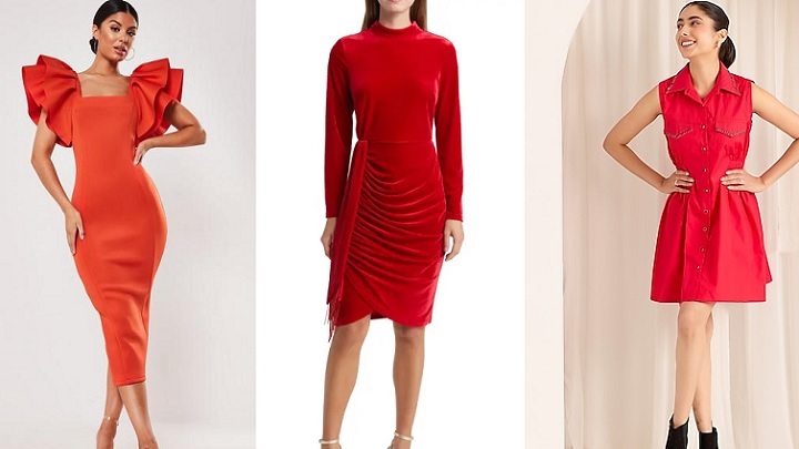 لباس مجلسی جنس مخمل به رنگ قرمز