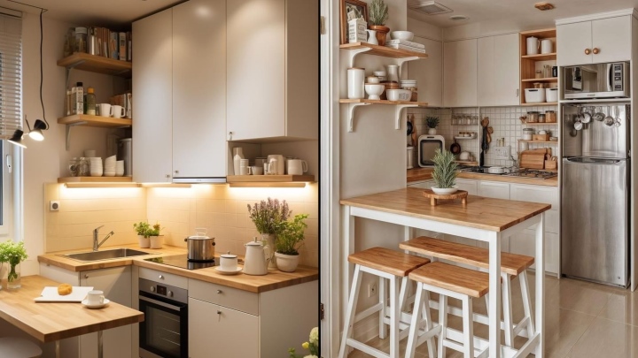 دکوراسیون زیبا و کاربردی آشپزخانه کوچک دکوراسیون زیبا و کاربردی آشپزخانه کوچک