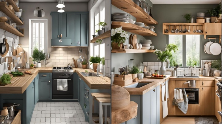 جذابترین چیدمان آشپزخانه کوچک و کمجا جذابترین چیدمان آشپزخانه کوچک و کمجا