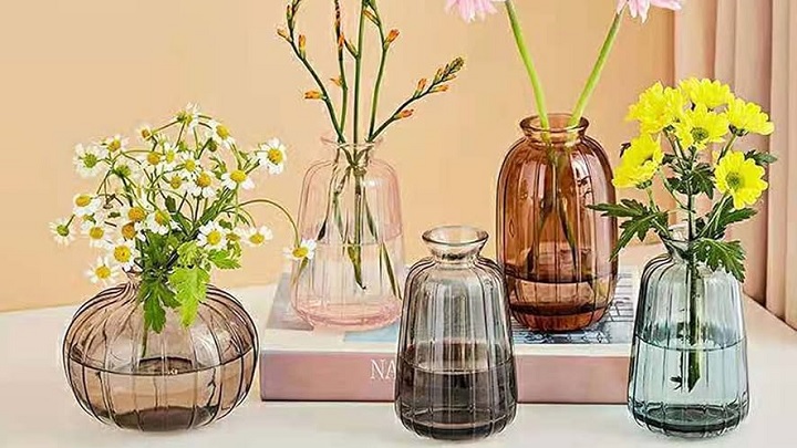 زیبایی در سادگی: گلدان‌های شیشه‌ای مینیمال برای دکوراسیون مدرن