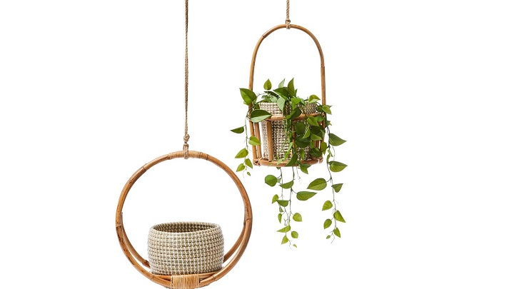 جدیدترین مدل‌های گلدان حصیری آویز