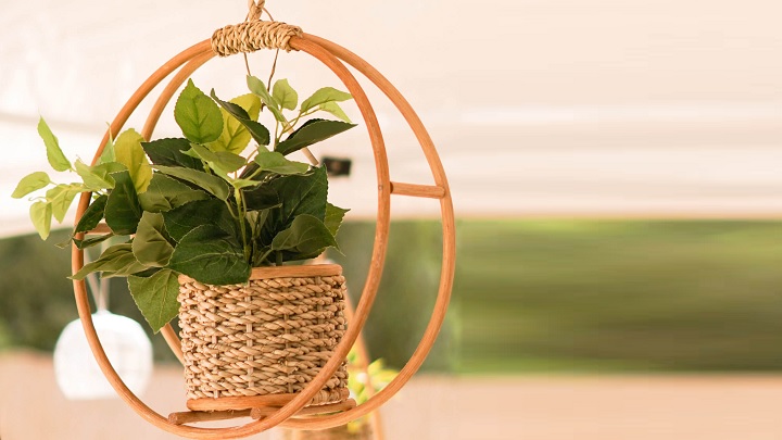 جدیدترین مدل‌های گلدان حصیری آویز