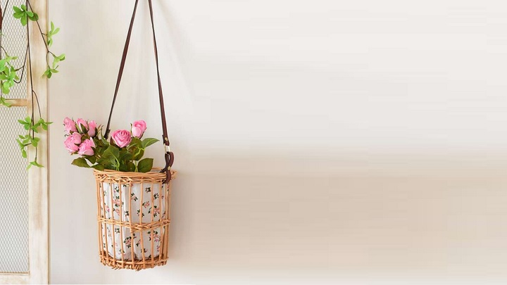 جدیدترین مدل‌های گلدان حصیری آویز