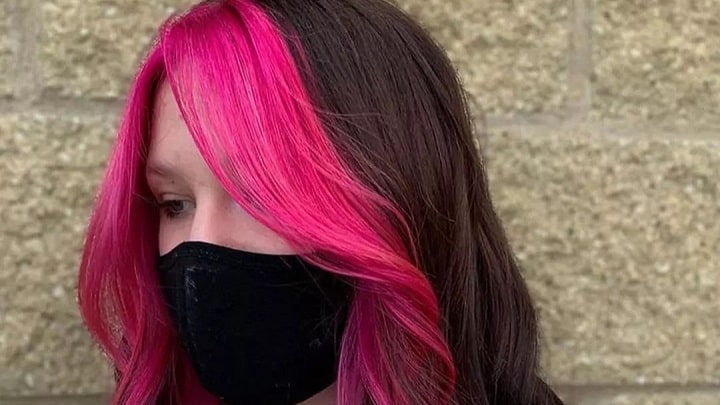 فیس فرم مو رنگ صورتی