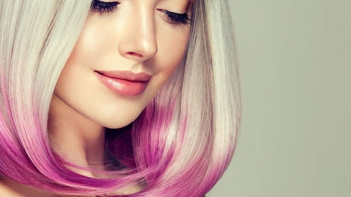 فیس فرم مو رنگ یخی و صورتی