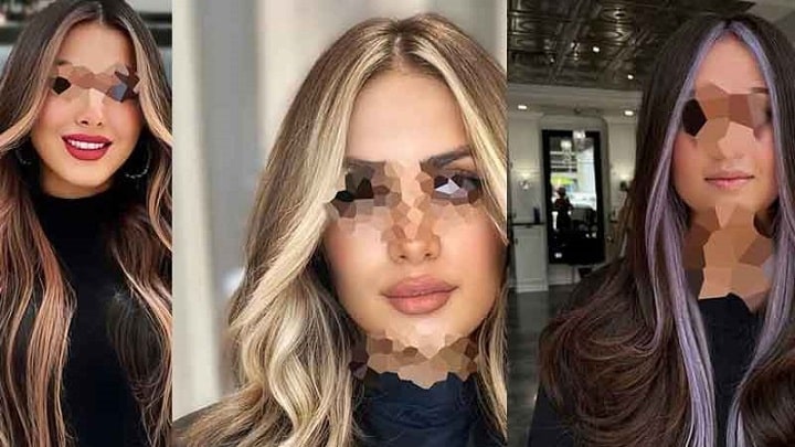 زیباترین فیس فریم‌های مو رنگ یاسی