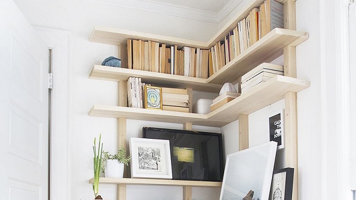 جدیدترین مدل شلف چوبی کنج