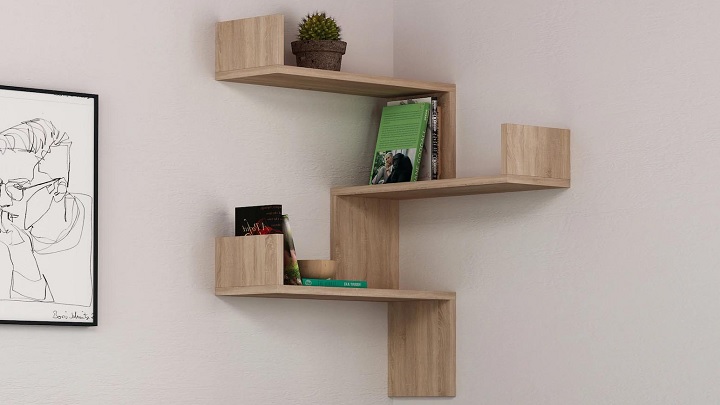 ایده های شلف چوبی کنج