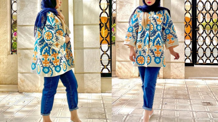 مانتو کتی طرح دار