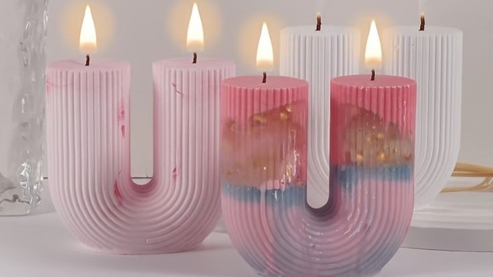 شمع فانتزی با طرح حروف انگلیسی