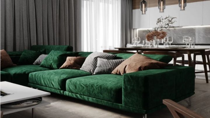 ایده دیزاین خانه با مبل سبز