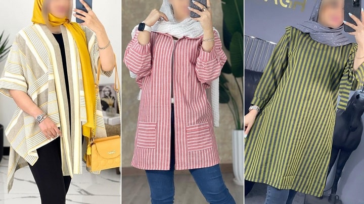 جدیدترین مانتوهای راه راه سال 1403 جدیدترین مانتوهای راه راه سال 1403