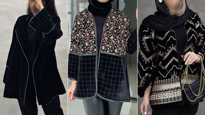 انواع مدل مانتوهای مشکی مجلسی