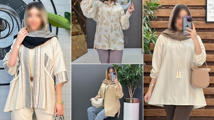 انواع مدل مانتوهای رنگ نود پرطرفدار