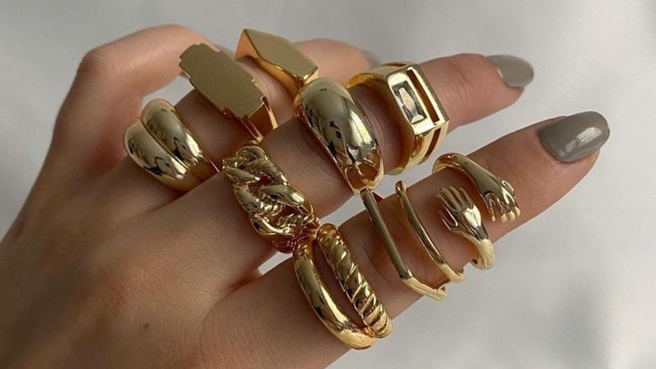 انگشتر پهن طلا برای لاکچری پسندها