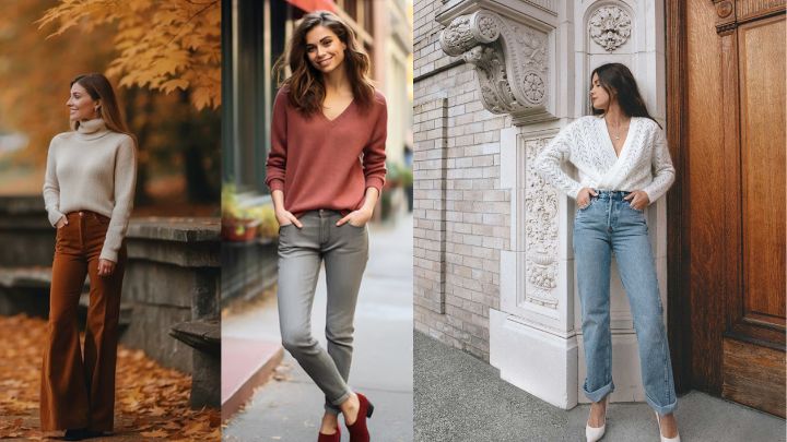 ترکیب کلاسیک و مدرن: بافت و شلوار جین ترکیب کلاسیک و مدرن: بافت و شلوار جین