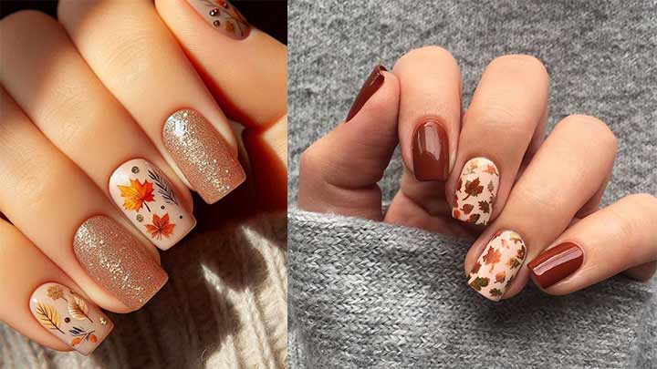 با این طرح‌های پاییزی، ناخن‌های مربعی‌تان را خاص کنید