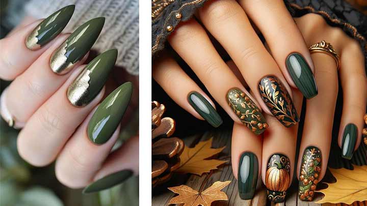 طرحهای ناخن سبز پاییزی: از کلاسیک تا مدرن طرحهای ناخن سبز پاییزی: از کلاسیک تا مدرن
