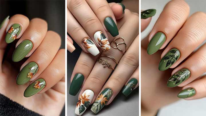 سبز زیتونی و طلایی: ترکیبی جذاب برای ناخنهای پاییزی سبز زیتونی و طلایی: ترکیبی جذاب برای ناخنهای پاییزی