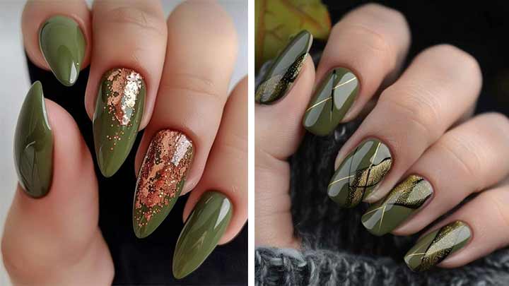 ناخنهای سبز پاییزی: شیک و طبیعی ناخنهای سبز پاییزی: شیک و طبیعی