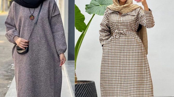 انواع مدل‌های کفتان پشمی با کمربند