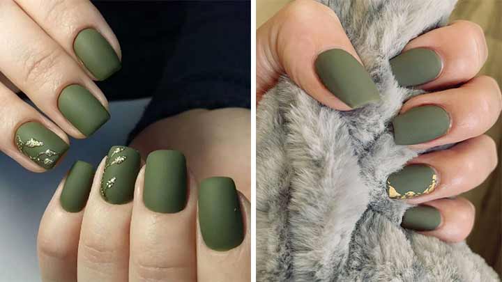 ناخن‌های مات با طرح برگ‌های پاییزی: طبیعت را به ناخن‌هایتان بیاورید