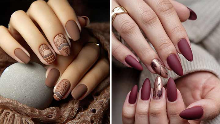ناخن‌های مات با طرح‌های جدید: کلاسیک و همیشه مد
