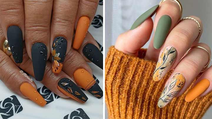 ناخن‌های مات قهوه‌ای: رنگ چوب و زمین