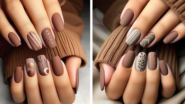 ناخن‌های مات پاییزی: شیک، ساده و در عین حال خاص
