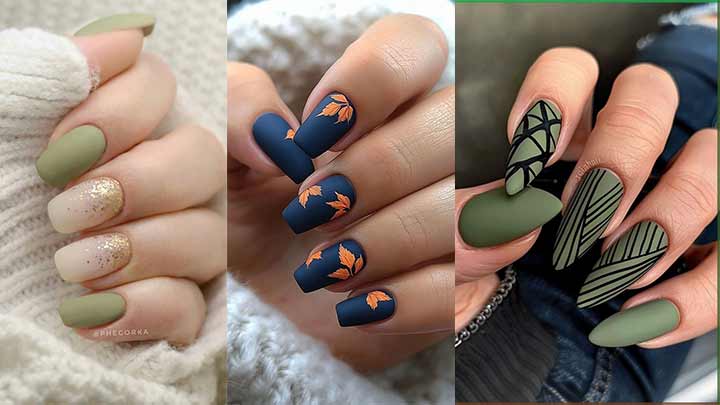 رنگ‌های پاییزی در پوشش مات: ناخن‌هایی به زیبایی طبیعت