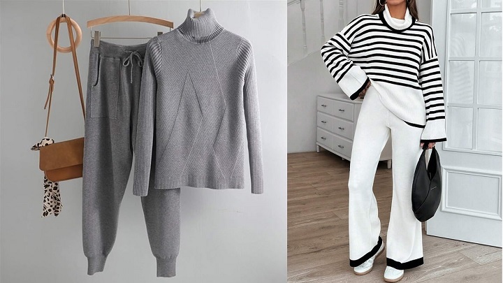 انواع مدل ست بلوز شلوار بافت ترند