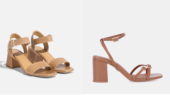 کلاسیک و زنانه، با کفش‌های مجلسی کرم و قهوه‌ای