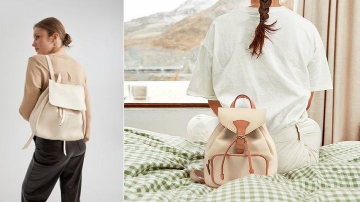  مینی کوله پشتی‌های زنانه کرم رنگ