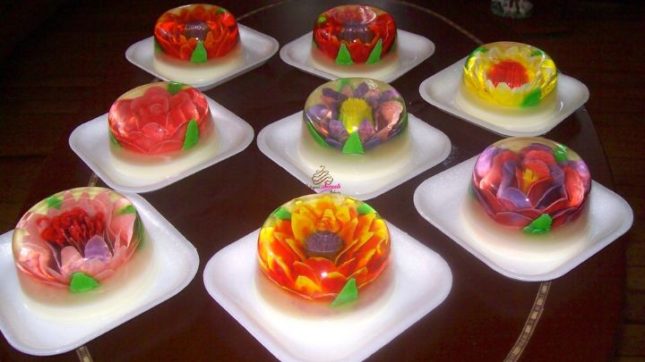 ژله شفاف با طرح‌های معلق