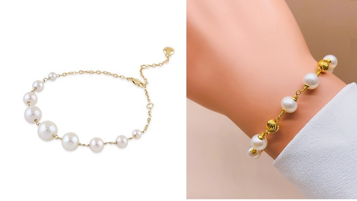 دستبند مرواریدی طلا؛ هدیه‌ای خاص برای لحظات خاص