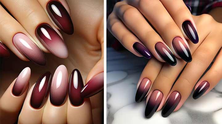 انواع مدل طرح ناخن گرادیان ترند و شیک