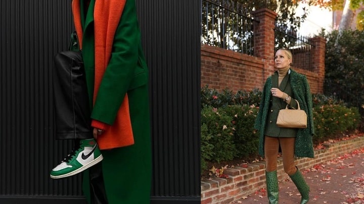 41 استایل پاییزی سبز رنگ زنانه ترند 1403