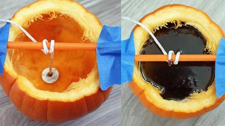 آموزش ساخت شمع کدوی معطر با کدو حلوایی آموزش ساخت شمع کدوی معطر با کدو حلوایی