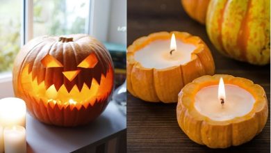 با این 2 روش، یک شمع به شکل کدو تنبل برای هالووین بسازید
